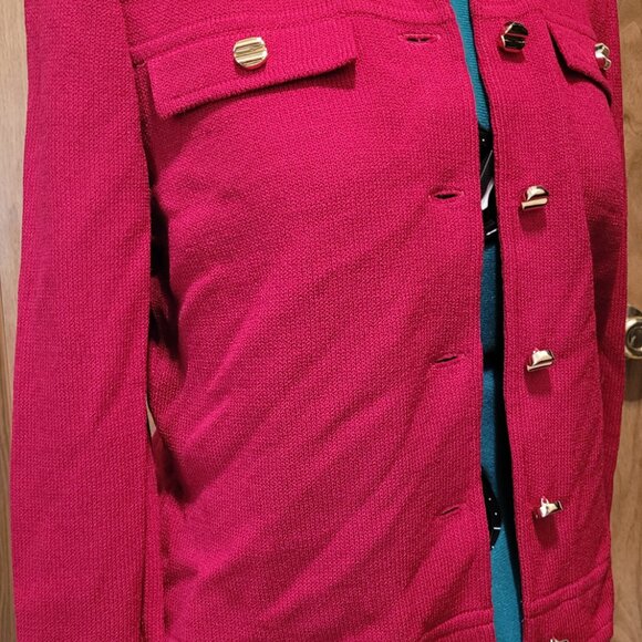 St. John By Marie Gray Collection Santana Knit Deep Red Size 6 - Picture 6 of 6